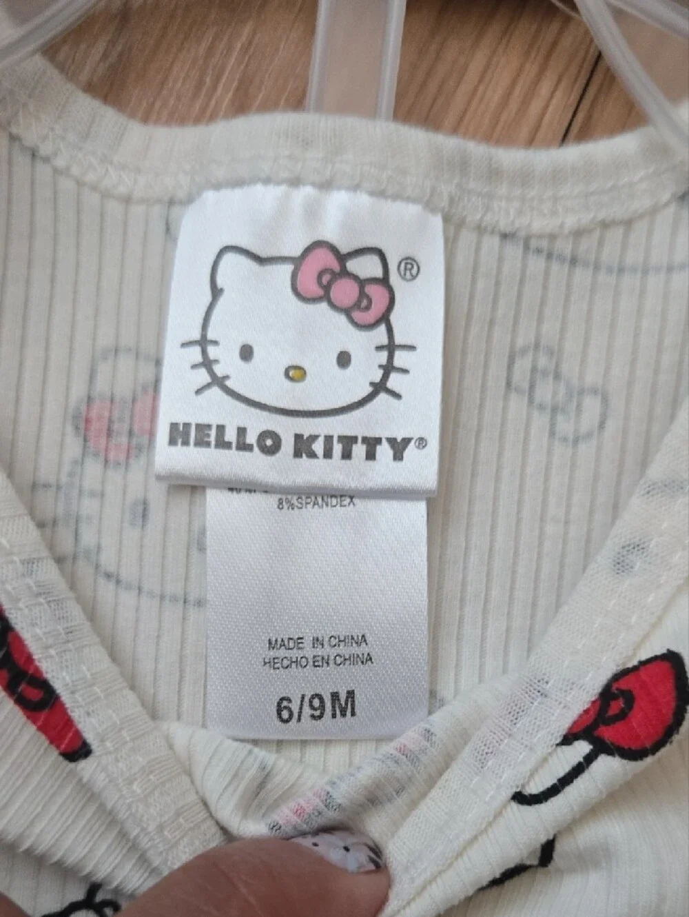 Hello Kitty Cream Set  with Red And Beigh Bow Print